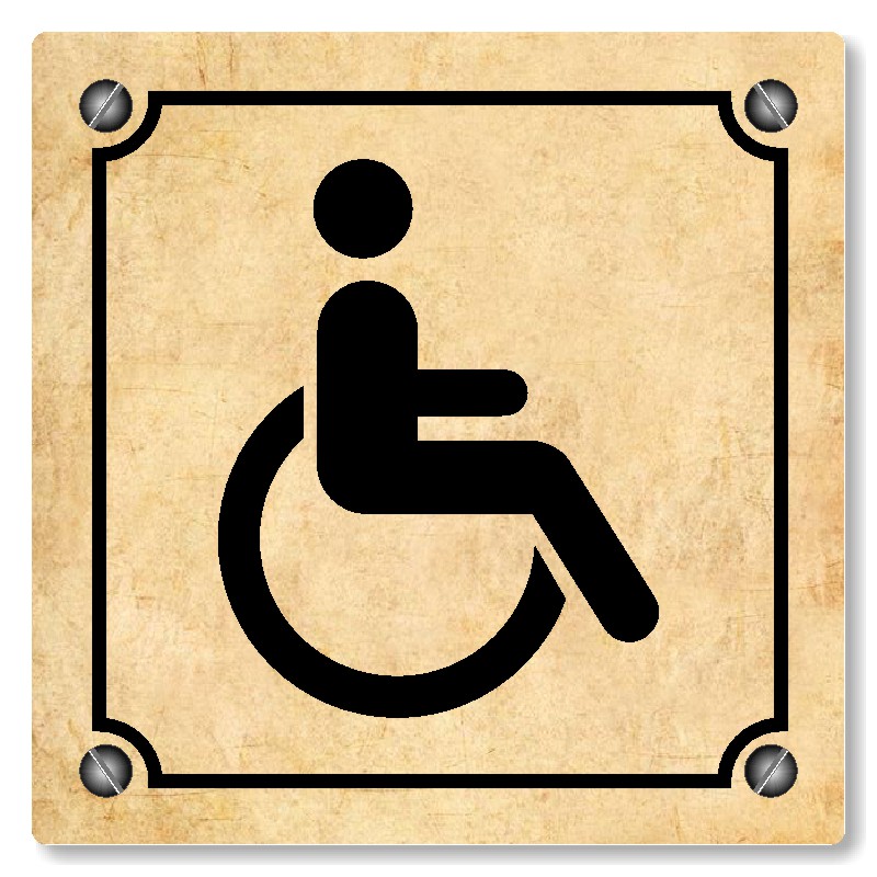 WC invalidé, 80x80mm, pergamen, Kansas